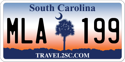 SC license plate MLA199