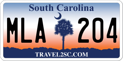 SC license plate MLA204