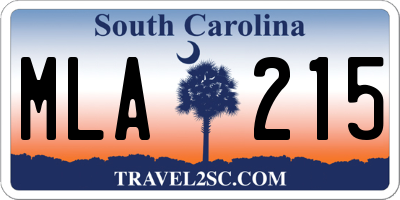 SC license plate MLA215