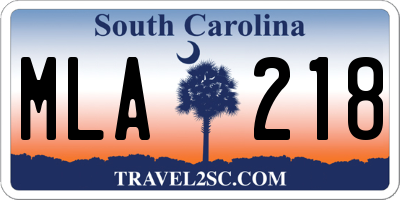 SC license plate MLA218