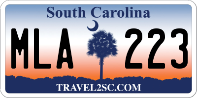 SC license plate MLA223