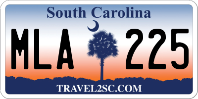 SC license plate MLA225