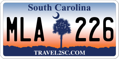 SC license plate MLA226