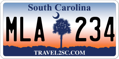 SC license plate MLA234