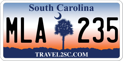 SC license plate MLA235
