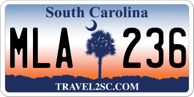 SC license plate MLA236