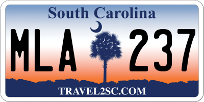 SC license plate MLA237