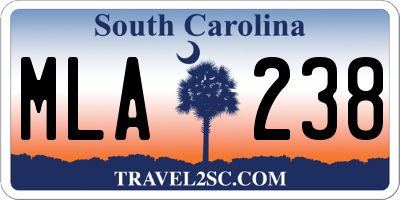 SC license plate MLA238
