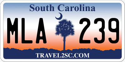 SC license plate MLA239