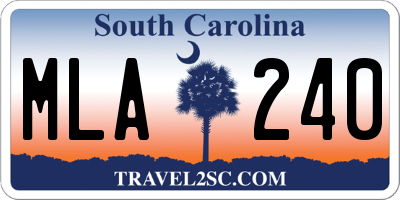SC license plate MLA240