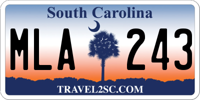 SC license plate MLA243