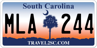 SC license plate MLA244