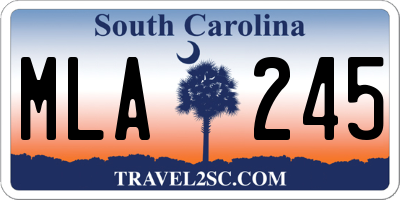 SC license plate MLA245