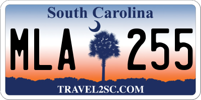 SC license plate MLA255