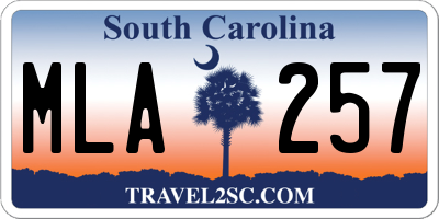 SC license plate MLA257