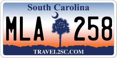 SC license plate MLA258