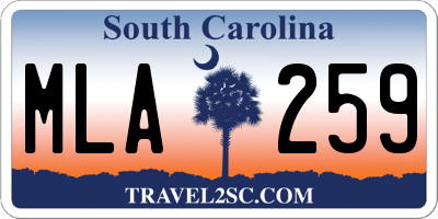 SC license plate MLA259