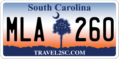 SC license plate MLA260