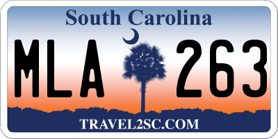 SC license plate MLA263