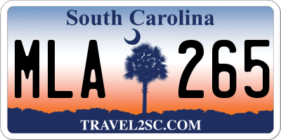 SC license plate MLA265