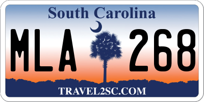 SC license plate MLA268