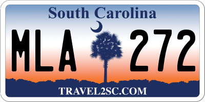 SC license plate MLA272