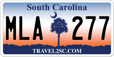 SC license plate MLA277