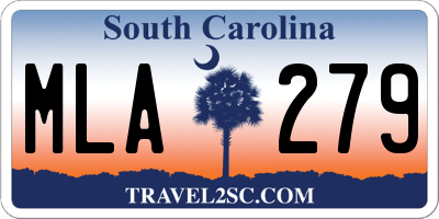 SC license plate MLA279