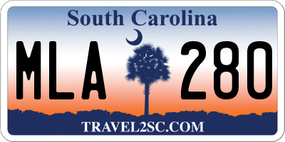 SC license plate MLA280