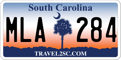 SC license plate MLA284