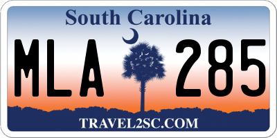 SC license plate MLA285