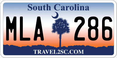 SC license plate MLA286