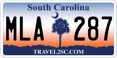 SC license plate MLA287