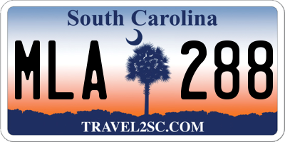 SC license plate MLA288