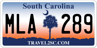 SC license plate MLA289