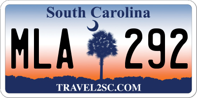 SC license plate MLA292