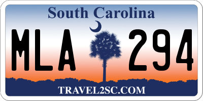 SC license plate MLA294