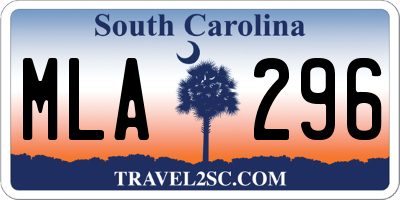 SC license plate MLA296