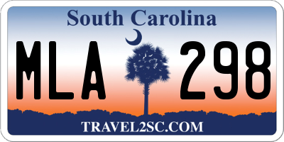 SC license plate MLA298