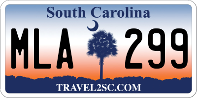 SC license plate MLA299