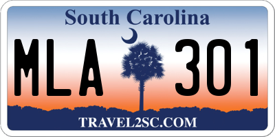 SC license plate MLA301