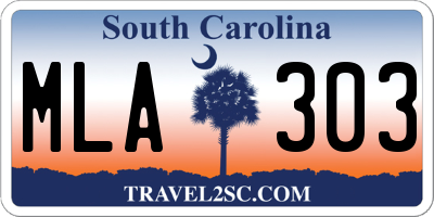 SC license plate MLA303