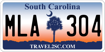 SC license plate MLA304
