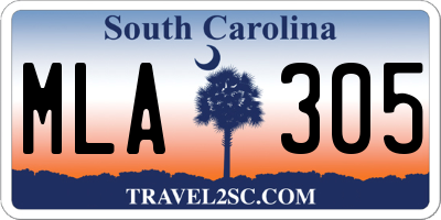SC license plate MLA305