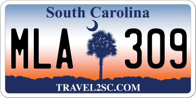 SC license plate MLA309