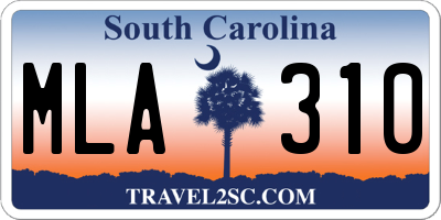 SC license plate MLA310