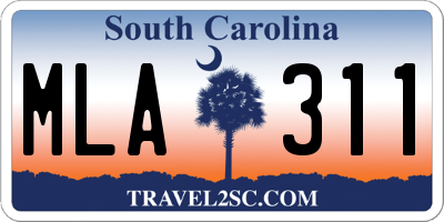 SC license plate MLA311