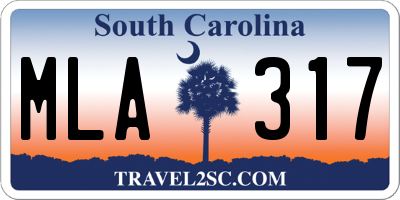 SC license plate MLA317