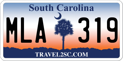 SC license plate MLA319