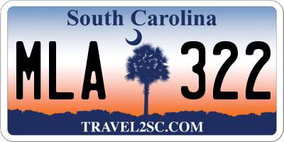 SC license plate MLA322